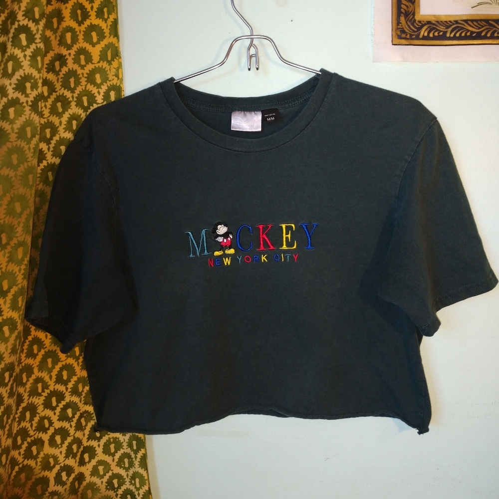 New York Cropped Mickey Mouse Tee
